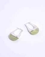ALESSIA LOVE Small U-Hoop Natural Stone Earrings - Image 16
