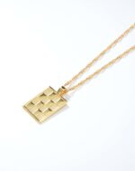 ALESSIA LOVE Geometric Plaque Necklace - Image 2