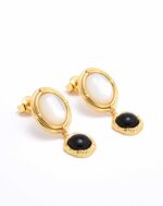 ALESSIA LOVE Dual Stone Oval Drop Earrings - Image 2