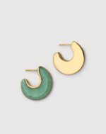ALESSIA LOVE Crescent Gemstone Earrings - Image 2