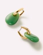 ALESSIA LOVE Green Aventurine Hoop Earrings - Image 2