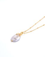 Baroque Pearl Bud Necklace - Image 2