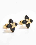 ALESSIA LOVE Four-Petal Stone Stud Earrings - Image 2