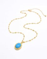 ALESSIA LOVE Oval Turquoise Vintage Necklace - Image 2