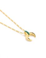 Crescent Gemstone Pendant Necklace - Image 2