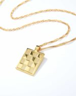 ALESSIA LOVE Geometric Plaque Necklace - Image 3