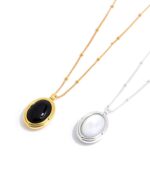 ALESSIA LOVE Reversible Oval Gemstone Necklace - Image 3