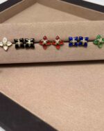 ALESSIA LOVE Four-Petal Stone Stud Earrings - Image 3