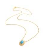 Brushed Turquoise Oval Pendant Necklace - Image 3