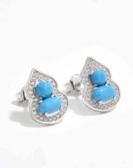 Turquoise Gourd Stud Earrings - Image 3
