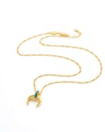 Crescent Gemstone Pendant Necklace - Image 3