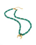 ALESSIA LOVE Crescent Moon Gemstone Necklace - Image 3