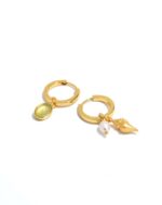 Shell & Pearl Hoop Earrings - Image 3