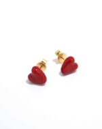 ALESSIA LOVE Enamel Heart Stud Earrings - Image 3