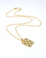 ALESSIA LOVE Geometric Plaque Necklace - Image 4