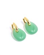 ALESSIA LOVE Green Aventurine Hoop Earrings - Image 4