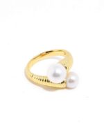Double Pearl Ribbed Ring - Image 4