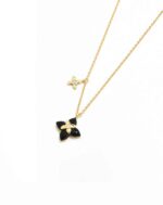 Four-Leaf Luxury Stone Necklace - Image 4