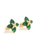 ALESSIA LOVE Four-Petal Stone Stud Earrings - Image 4