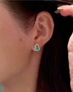 Turquoise Gourd Stud Earrings - Image 4