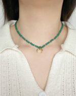 ALESSIA LOVE Crescent Moon Gemstone Necklace - Image 4
