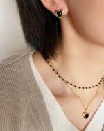 Heart Agate Stud Earrings - Image 4