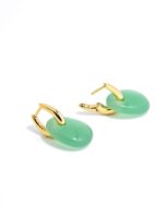 ALESSIA LOVE Green Aventurine Hoop Earrings - Image 5