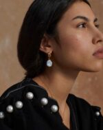 ALESSIA LOVE Baroque Pearl Hoop Earrings - Image 5