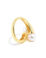 Double Pearl Ribbed Ring - Image 5