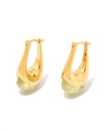 ALESSIA LOVE Small U-Hoop Natural Stone Earrings - Image 4