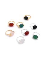 ALESSIA LOVE Natural Stone Oval Adjustable Ring - Image 5
