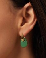 ALESSIA LOVE Green Aventurine Hoop Earrings - Image 6