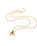 Crescent Gemstone Pendant Necklace - Image 6