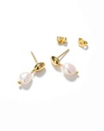 ALESSIA LOVE Baroque Pearl Drop Stud Earrings - Image 6