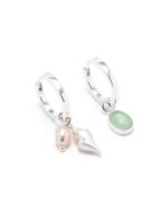 Shell & Pearl Hoop Earrings - Image 7