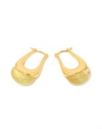 ALESSIA LOVE Small U-Hoop Natural Stone Earrings - Image 6