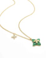 Four-Leaf Luxury Stone Necklace - Image 8
