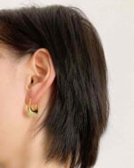 ALESSIA LOVE Small U-Hoop Natural Stone Earrings - Image 7