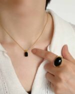 Natural Agate Pendant Necklace - Image 9