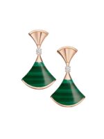 Gold Fan Drop Earrings with Mother of Pearl or Agate - Image 4