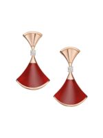 Gold Fan Drop Earrings with Mother of Pearl or Agate - Image 8