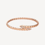 Gold Snake Bracelet with Cubic Zirconia - Image 4