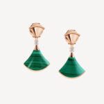 Gold Fan Drop Earrings with Mother of Pearl or Agate - Image 5