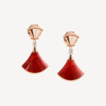 Gold Fan Drop Earrings with Mother of Pearl or Agate - Image 9