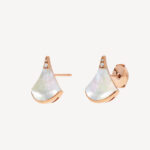 Rose Gold Mother of Pearl Fan Earrings - Image 2