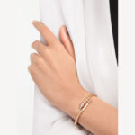 Gold Snake Bracelet with Cubic Zirconia - Image 5