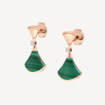 Gold Fan Drop Earrings with Mother of Pearl or Agate - Image 6