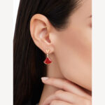 Gold Fan Drop Earrings with Mother of Pearl or Agate - Image 11