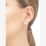 Rose Gold Mother of Pearl Fan Earrings - Image 4