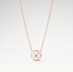Rose Gold-Plated White Mother of Pearl Flower Necklace
